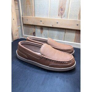 NEW My Slippers Mens Tan Brown Leather Moccasin Slippers Size 9